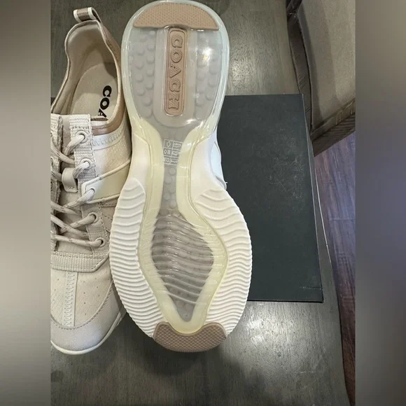 COACH Citysole Sue Runner Sneakers in Color Chalk/Taupe Size 9.5 B - Picture 7 of 12